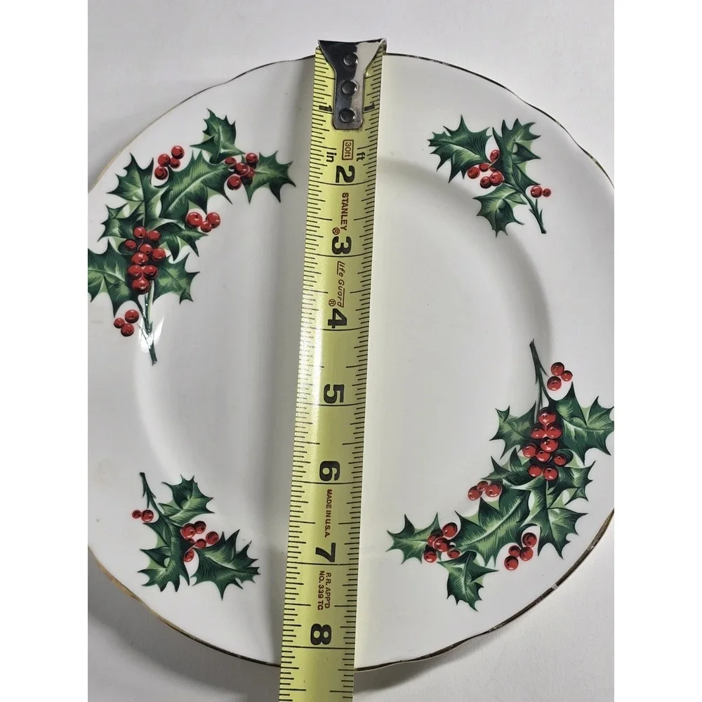 Tuscan Royal Tuscan December Holly Bone China Salad Plate 8